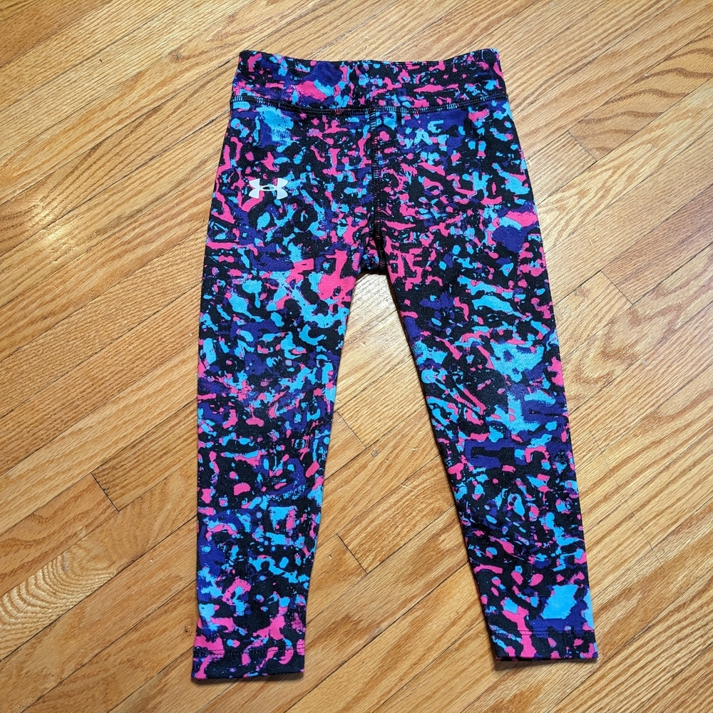 ✨-20%✨ Under Armour Leggings girls 3t running gym yoga athlesiure pink blue bold